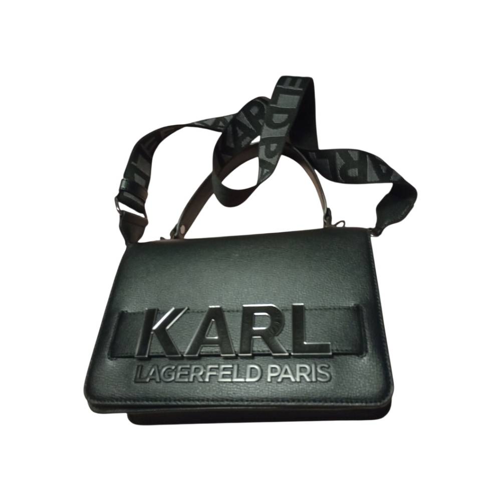 Karl Lagerfeld Black Crossbody Bag with Logo Strap